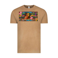 Vintage Camel Brown horse with flowers and leopard Vintage Tee - RanaPortraitStore