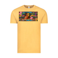 Vintage Mustard Brown horse with flowers and leopard Vintage Tee - RanaPortraitStore