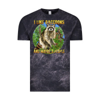 Cloud Black i like raccoons and 3 people Vintage Tee - BarkalooDesign