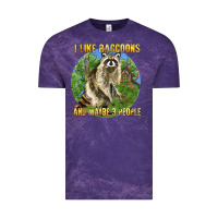 Cloud Purple i like raccoons and 3 people Vintage Tee - BarkalooDesign