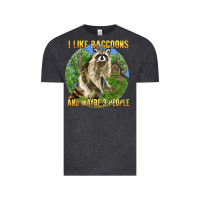 Vintage Black i like raccoons and 3 people Vintage Tee - BarkalooDesign