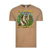 Vintage Coffee i like raccoons and 3 people Vintage Tee - BarkalooDesign