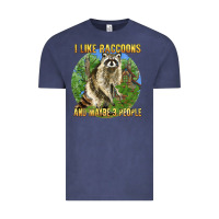 Vintage Denim i like raccoons and 3 people Vintage Tee - BarkalooDesign