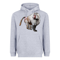 Heather Grey baboon Heavyweight Hoodie - LillyAllenDesigns