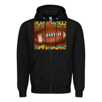 Football Leopard Turquoise Sunflower Zipper Hoodie | Teevron