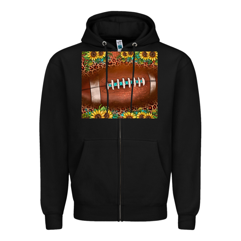 Football Leopard Turquoise Sunflower Zipper Hoodie by JahusDesignShop | Teevron