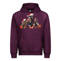 Mauve Wine christmas chimpanzee and gorilla Urban Hoodie - LillyAllenDesigns