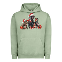 Pigment Oil Green christmas chimpanzee and gorilla Urban Hoodie - LillyAllenDesigns