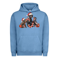 Pigment Pebble Blue christmas chimpanzee and gorilla Urban Hoodie - LillyAllenDesigns