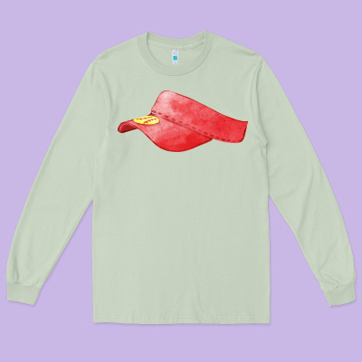 Red Softball Visor Fa Element Long Sleeve Tee Designed By Fadigitalartstudio