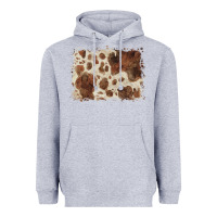 Heather Grey cowhide background Heavyweight Hoodie - BarkalooDesign