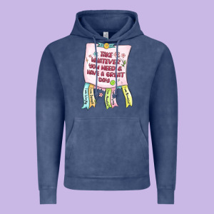 Take Whatever You Need  Have A Great Day Vintage Hoodie Designed By Maliassmallbusiness