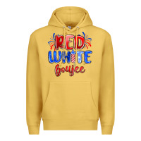 Antique Gold red white boujee Premium Hoodie - MaliasSmallBusiness