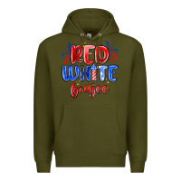 Army Green red white boujee Premium Hoodie - MaliasSmallBusiness