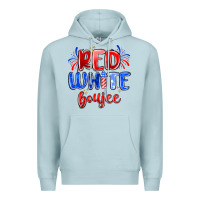 Blue Mist red white boujee Premium Hoodie - MaliasSmallBusiness
