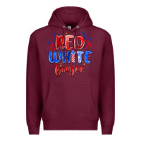 Burgundy red white boujee Premium Hoodie - MaliasSmallBusiness