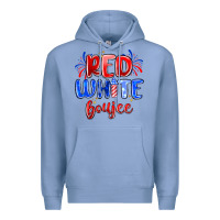 Colony Blue red white boujee Premium Hoodie - MaliasSmallBusiness