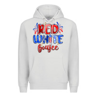 Dove Grey red white boujee Premium Hoodie - MaliasSmallBusiness