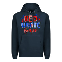 Navy red white boujee Premium Hoodie - MaliasSmallBusiness
