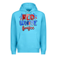 Ocean Blue red white boujee Premium Hoodie - MaliasSmallBusiness