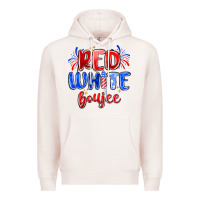 Pale Pink red white boujee Premium Hoodie - MaliasSmallBusiness