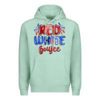 Seafoam red white boujee Premium Hoodie - MaliasSmallBusiness