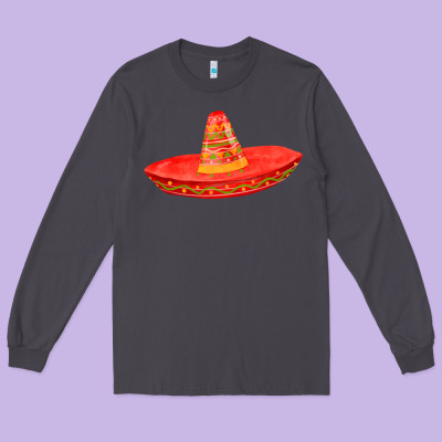 Red Sombrero Fa Element Long Sleeve Tee Designed By Fadigitalartstudio
