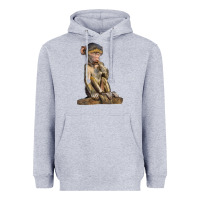 Heather Grey Baby Baboon Illustrations Heavyweight Hoodie - LillyAllenDesigns