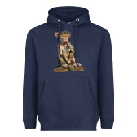 Navy Baby Baboon Illustrations Heavyweight Hoodie - LillyAllenDesigns