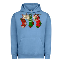 Pigment Pebble Blue Christmas Socks With Santa Letter Urban Hoodie - LillyAllenDesigns