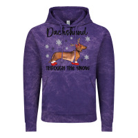 Cloud Purple dachshund through the snow Vintage Hoodie - MaliasSmallBusiness