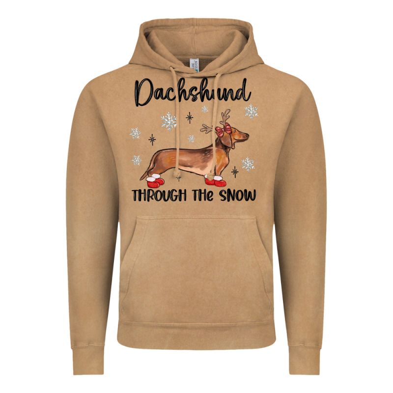 Dachshund Through The Snow Vintage Hoodie by MaliasSmallBusiness | Teevron