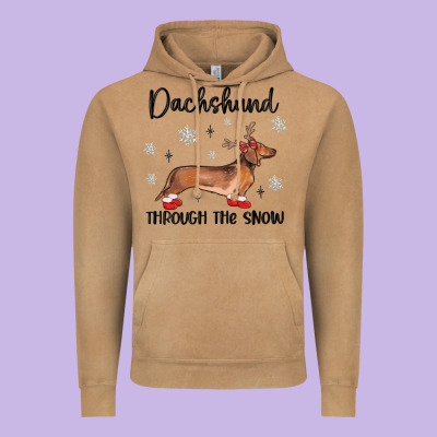Vintage Hoodie dachshund through the snow