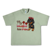 Oil Green my valentine has paws Urban Heavy Tee - RanaPortraitStore