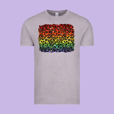 Vintage Tee pride leopard background lgbt