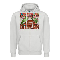 Dove Grey football leopard cactus Zipper Hoodie - JahusDesignShop