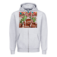 Heather Grey football leopard cactus Zipper Hoodie - JahusDesignShop
