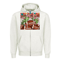 Oatmeal Heather football leopard cactus Zipper Hoodie - JahusDesignShop