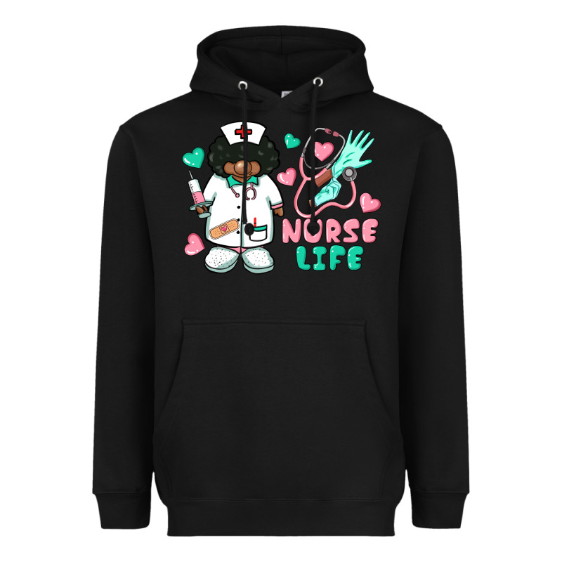 Nurse Life Afro American Nurse Heavyweight Hoodie by BarkalooDesign | Teevron