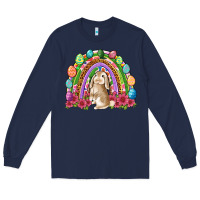Navy Easter rainbow Bunny Easter Day Long Sleeve Tee - Neo Western