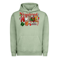 Pigment Oil Green Registered Nurse Christmas Urban Hoodie - LillyAllenDesigns