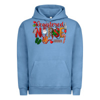Pigment Pebble Blue Registered Nurse Christmas Urban Hoodie - LillyAllenDesigns