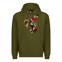 Army Green christmas cowboy santa Premium Hoodie - MaliasSmallBusiness