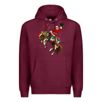 Burgundy christmas cowboy santa Premium Hoodie - MaliasSmallBusiness