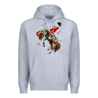 Heather Grey christmas cowboy santa Premium Hoodie - MaliasSmallBusiness
