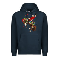 Navy christmas cowboy santa Premium Hoodie - MaliasSmallBusiness