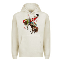 Oatmeal Heather christmas cowboy santa Premium Hoodie - MaliasSmallBusiness