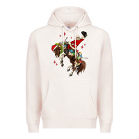 Pale Pink christmas cowboy santa Premium Hoodie - MaliasSmallBusiness
