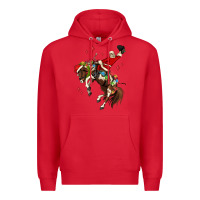Red christmas cowboy santa Premium Hoodie - MaliasSmallBusiness