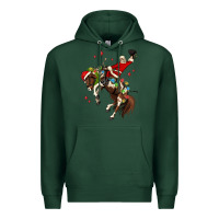 Sports Green christmas cowboy santa Premium Hoodie - MaliasSmallBusiness